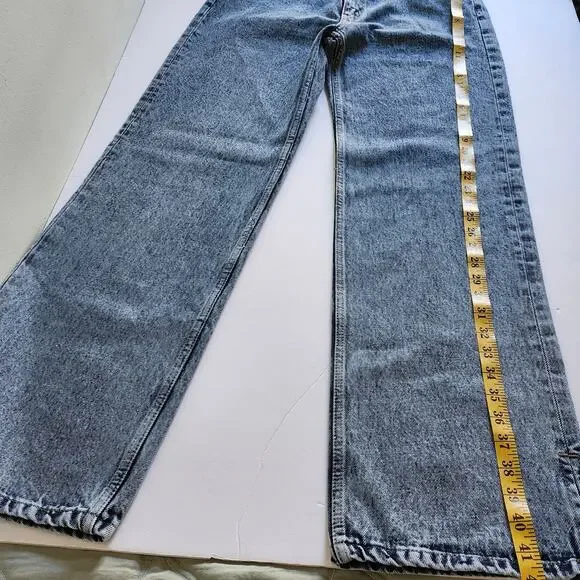 Piral Cross Button Straight Leg Blue Distressed Jeans Size Medium - Picture 11 of 11